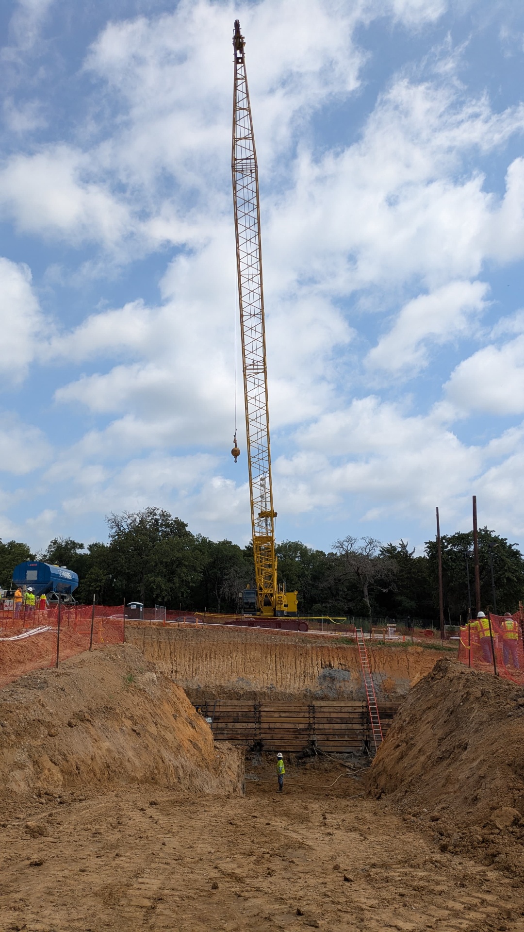 CLW Water Group crane on active jobsite